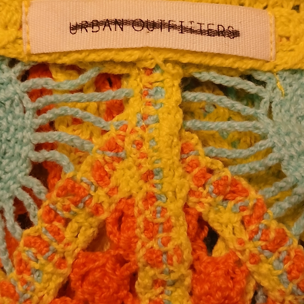 Urban Outfitters High Tide Crochet Cover Up Size Small Colorful - Picture 8 of 12